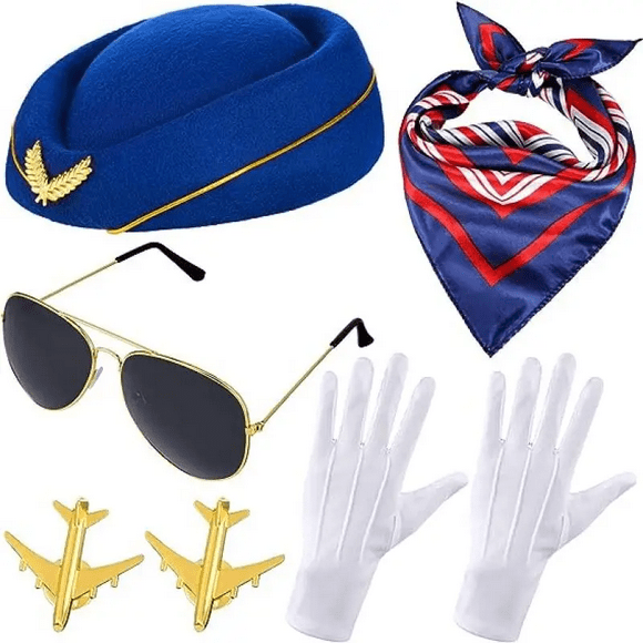 Accesorios Disfraz De Azafata Adulto Gorra De Tripulante