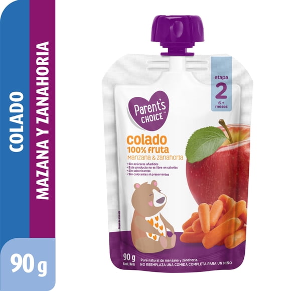 Colado De Manzana y Zanahoria 100% Fruta, 90 g