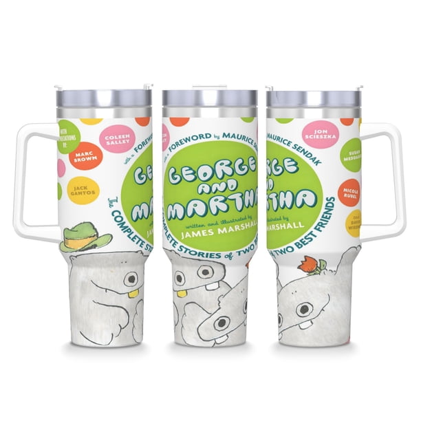 Jorge y Martha Vaso aislado de acero inoxidable con asa, diseño temático, regalo para familia, amigos y fans; incluye pajita y encaja en el portavasos estándar, 40 oz