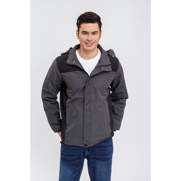 Chaqueta Impermeable Hombre Forro Interior Piel Capucha 0002