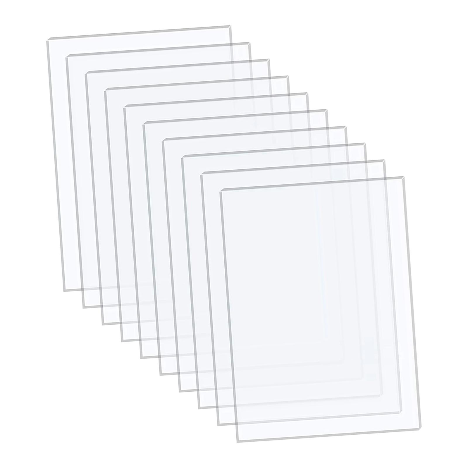 Magideal - 10 Unids Tablero De Acrílico Para Escribir Tableros De Tablero De Respaldo Signos Diy Hoja De Reemplazo De Marco De Foto Transparente Para Of , 10Cmx15Cm