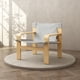 thumbnail image 1 of Detachable and washable Oak Accent Chair Wide Armrest Mid-Century Lounge Chair Linen Fabric Armchair & Solid Wood Frame for Living Room, Bedroom, Balcony,(LIGHT GREY), 1 of 3