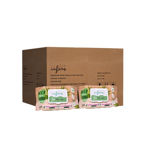 Infans - Pack 24 Toallitas Húmedas Bamboo, 80 Unidades C/U,
