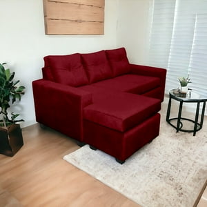 Muebles Mpr - Sofá Intecambiable Azalea Felpa Burdeo