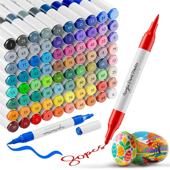 Marcadores de pintura acrílica WELLOKB 80 colores para pintura y manualidades
