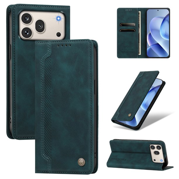 Funda Billetera para Honor 600/600 Pro 5G Imán y Resistente Verde