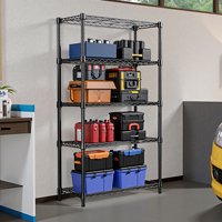 M&Ms - 1250 Lbs Steel Heavy Duty 5-Tier Utility Shelving Unit Steel Organizer Wire Rack For Home,Kitchen,Office,Black (13.8"" D X 23.6"" W X 62.4"" H)