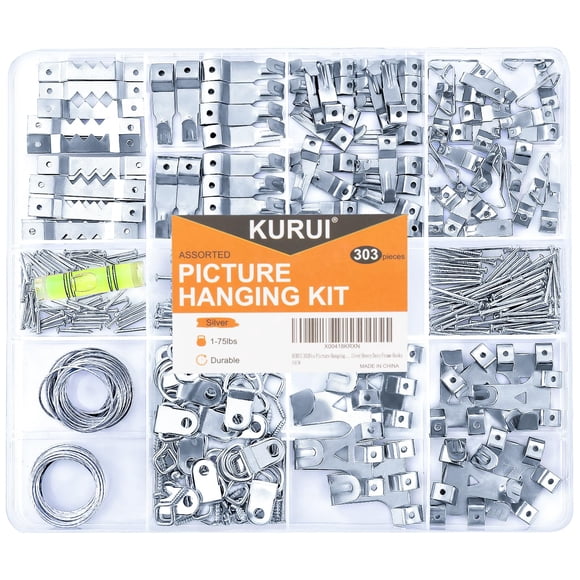 Kit para colgar cuadros KURUI, 303 piezas, con ganchos de pared resistentes