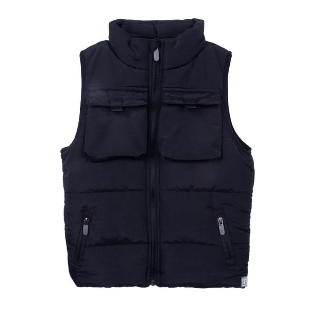 Parka Niño Sin Mangas con Bolsillos Delanteros Negro