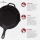 thumbnail image 2 of Juego de sartenes de hierro fundido Cuisinel 8 + 10 + 12 pulgadas previamente sazonadas, 2 of 3