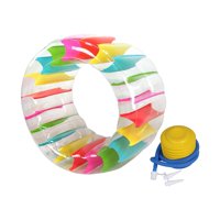 Magideal - Rueda Inflable Para El Agua, Piscina, Anillo De Natación, Flotador De Rodillos Colorido Para Amigos Gigantes Con Bomba De Pie Para Interiores Y Exteri 100Cmx60Cm