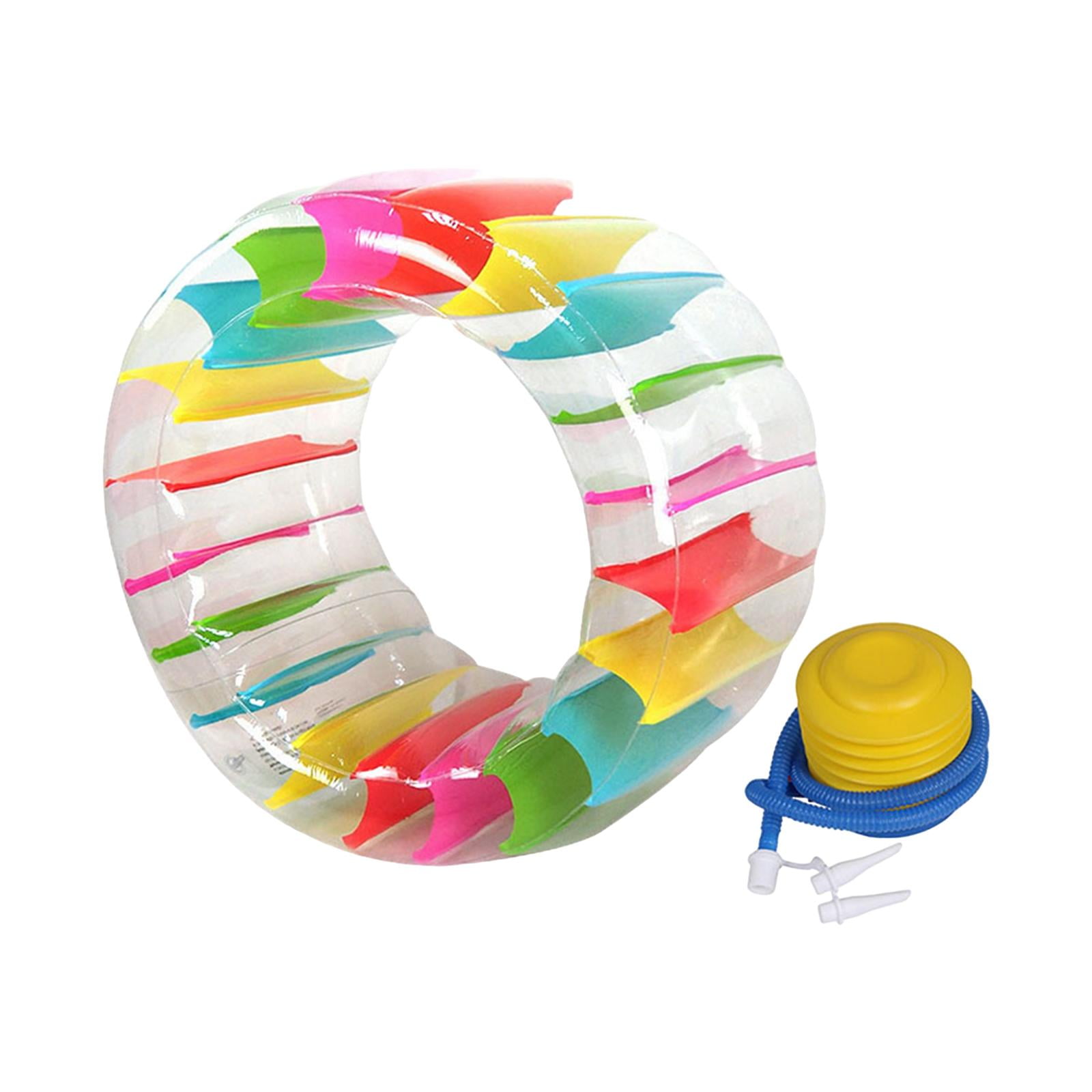 Magideal - Rueda Inflable Para El Agua, Piscina, Anillo De Natación, Flotador De Rodillos Colorido Para Amigos Gigantes Con Bomba De Pie Para Interiores Y Exteri 100cmx60cm