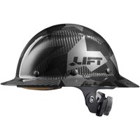 Hard Hat Lift Safety Dax, Fibra De Carbono, Ala Completa, Camuflaje Negro