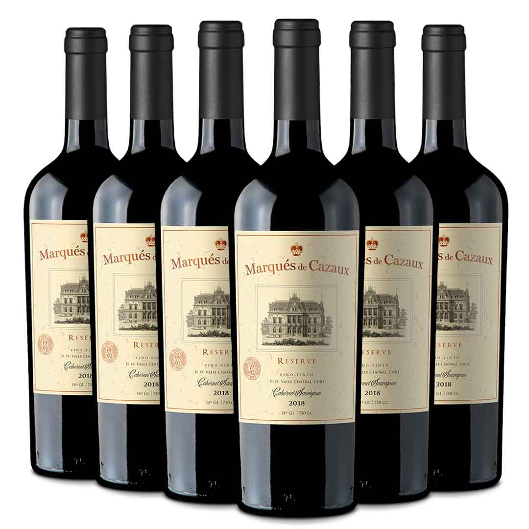 Pack X6 Vino Marques De Cazaux Cabernet Sauvignon 750Cc 13,5%