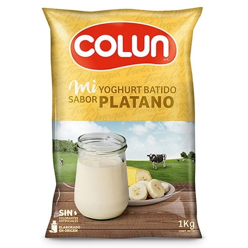 Yoghurt Batido Sabor Plátano Bolsa 1 Kg Colun