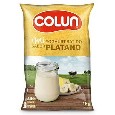Yoghurt Batido Sabor Plátano Bolsa 1 Kg Colun