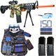 thumbnail image 1 of Rifle de francotirador automático Toy Gun Vioofun con chaleco táctico y 150 dardos, 1 of 7