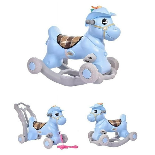 Correpasillos Y Balancín Caballo En Celeste Lider