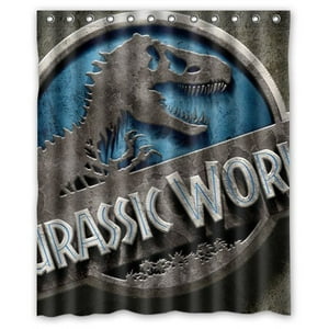 Pinghai - Cortina De Ducha De Jurassic World, Juego De Cortina De Baño Con Ganchos, Tamaño 60 X 72 Pulgadas