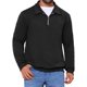 thumbnail image 1 of INSPIRE CHIC Sudadera de Hombre con Cremallera Cuarto, Manga Larga, Tejido con Patrones Geométricos, Talla 2XL, Negro, 1 of 5