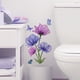 thumbnail image 1 of 1pc, Floral Flower Butterfly Toilet Wall Sticker Bathroom Decoration Wall Sticker Peel And Stick Wall Art Decor Removable PVC Garden Decal For Kids Room, 1 of 2