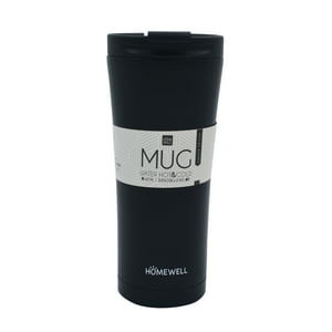 Homewell - Mug Negro Termino Acero Inoxidable 500Ml