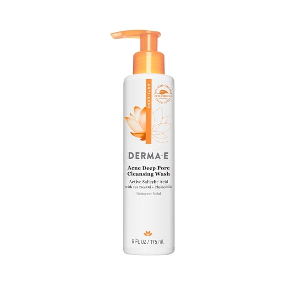 Limpiador facial Derma E Acne, limpiador de poros profundos, 180 ml
