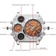 thumbnail image 3 of Oulm Reloj Deportivo para Exteriores con Brújula Analógico Correa de Cuero Blanca/negra/marrón Cuatro Subesferas Reloj para Hombre Reloj Deportivo Reloj Militar Reloj Mecánico para Hombre, 3 of 6