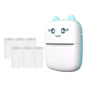 Maxdescuentos - Mini Impresora Termica Bluettoh Celeste Mas 6 Rollos