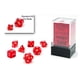 thumbnail image 1 of Juego de dados Chessex, plástico translúcido rojo/blanco, 10 mm (7 unidades), 1 of 1