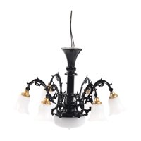 Magideal - Lámpara Colgante De Araña A Escala 1/87, Accesorio De Escenas En Miniatura, Diseño De Mesa De Arena De Accesorios De Arquitectura, Decoración De Escal Negro