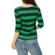 thumbnail image 5 of INSPIRE CHIC Camisetas a Rayas de Regreso a Clases para Mujer Ajuste Ceñido Mangas al Codo Cuello de Barco Talla S Verde Oscuro, 5 of 7