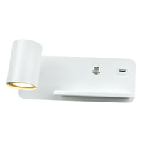 Magideal - Luz De Pared Gu10 Con Puerto Usb Proyector De Carga Inalámbrica Aplique Izquierda Blanca