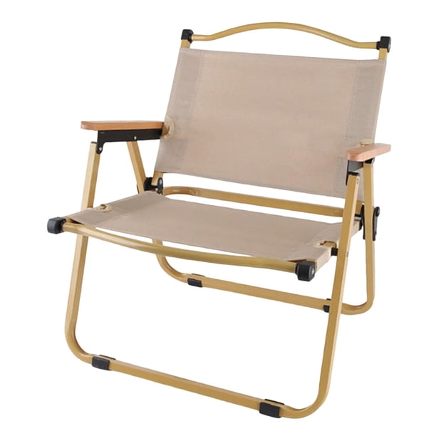 Silla plegable para acampar, resistente, cómoda, ligera, plegada, práctica, asiento de senderismo para muebles para el hogar, pesca, mochilero, , Caqui Medio