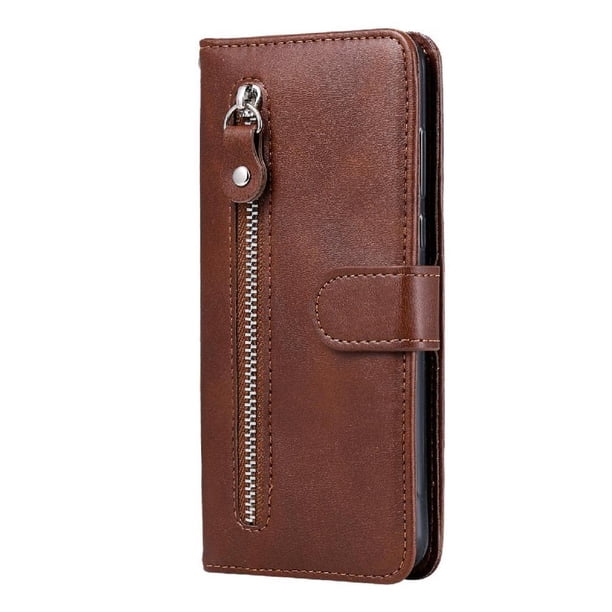 Funda con Cremallera para Samsung Galaxy M53 5G, Carcasa Cartera de Cuero PU con Soporte y Tarjetero