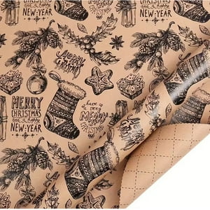 Wakeshome - 10 Papel De Regalo Para Navidad Pliego 50X70Cm Kraft Marrón