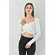 thumbnail image 2 of Polera Adolescente Manga Larga Crop Blanco Ajustable Talla S, 2 of 3
