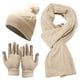 thumbnail image 1 of Conjunto De Tres Piezas De Gorro, Bufanda Y Guantes, Cálido Y Aislante, Gorro De Punto Grueso., 1 of 6