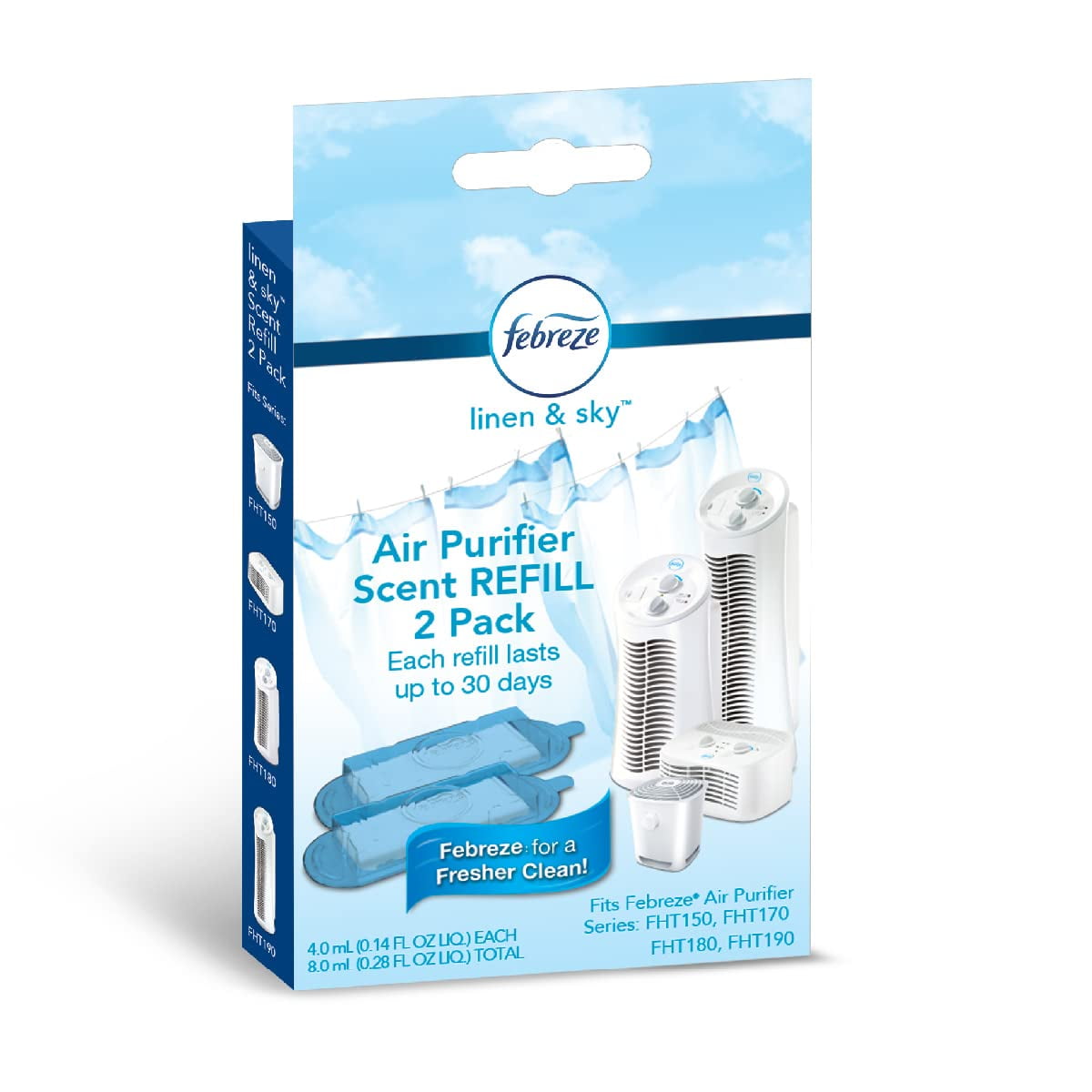 Cartucho De Recarga De Aroma Para Purificador De Aire Febreze Linen & Sky, Paquete De 2