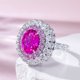 thumbnail image 3 of Anillos Ovalados de 3 Quilates para Mujer Anillos de Compromiso 5A CZ Halo Simulado Anillo de Diamante Rosa Aniversario Alianzas de Boda, 3 of 7