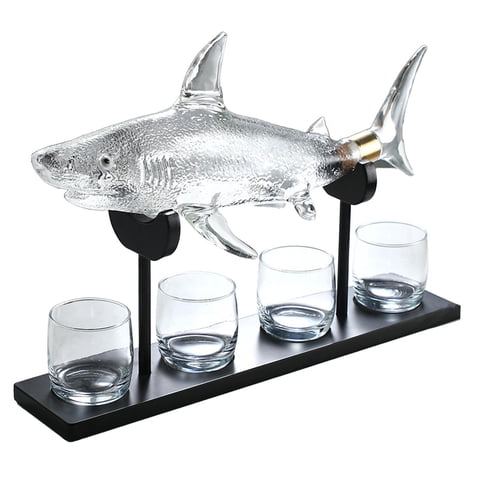 Uucntr - Decantador De Vino En Forma De Tiburón Con Soporte