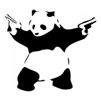 Rienda Libre Graphics - Decomural Banksy Panda With Guns Banksy Wall Art Ws-34494