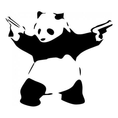 Rienda Libre Graphics - Decomural Banksy Panda With Guns Banksy Wall Art Ws-34494