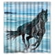 thumbnail image 1 of Cortina de ducha con temática de caballo, juego de cortinas de baño con ganchos, tamaño 66 x 72 pulgadas, 1 of 3