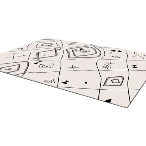 Genérico - Alfombra Peluda Antideslizante 122X81Cm Diseño Moderno