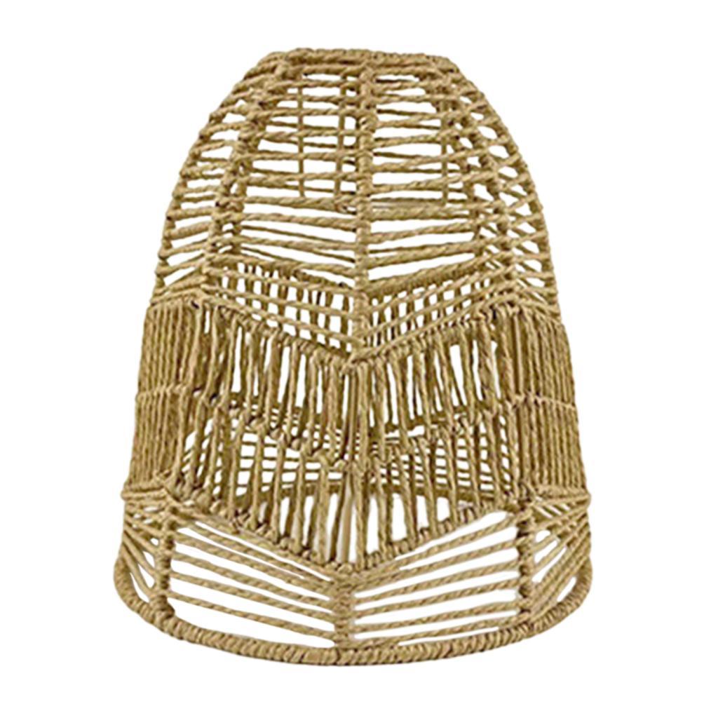 Magideal - Lámpara Colgante Pantalla Boho Luz De Techo Pantalla Cuerda De Papel Mimbre De Mimbre Tejida A Mano Cubierta Para Comedor Cocina Restaurant , Estilo C Medio