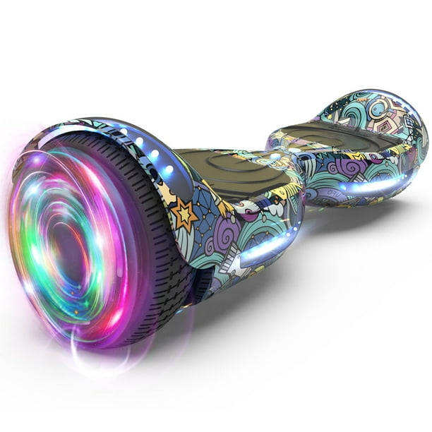 Hoverboard skate eléctrico con altavoz inalámbrico y luces LED adecuado para niños, niñas y niños para uso en interiores y exteriores