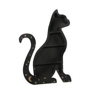 Bothyi - Estante De Almacenamiento De Madera Con Forma De Gato, Estante De Joyería Montado En La Pared Para Decoración De Sala De Estudio, 23X35Cm