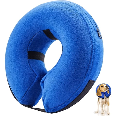 Keru - Collar Inflable Isabelino Anti Mordida Perros Gatos - Talla S