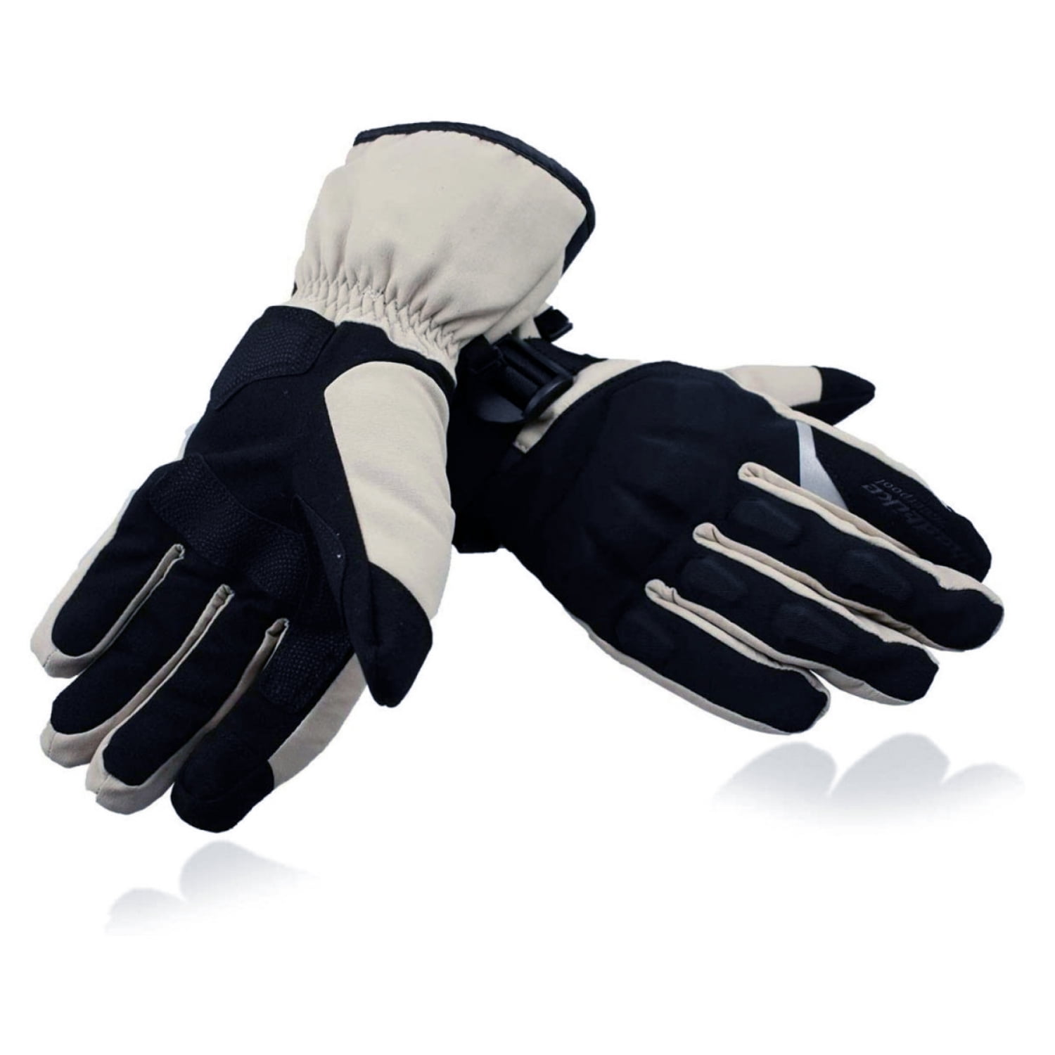 Madbike - Guantes Para Moto Térmicos Con Protección Nudillos Beige - Ps